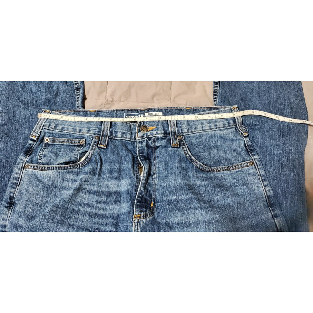 Carhartt BD2804‑M Rugged Flex Jeans Mens 33x32 Blue Relaxed Fit Workwear Stretch - Picture 3 of 11